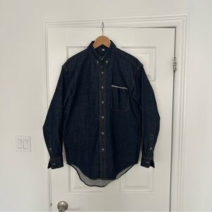 Men's handmade raw denim Button-Up Shirt